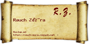 Rauch Zóra névjegykártya